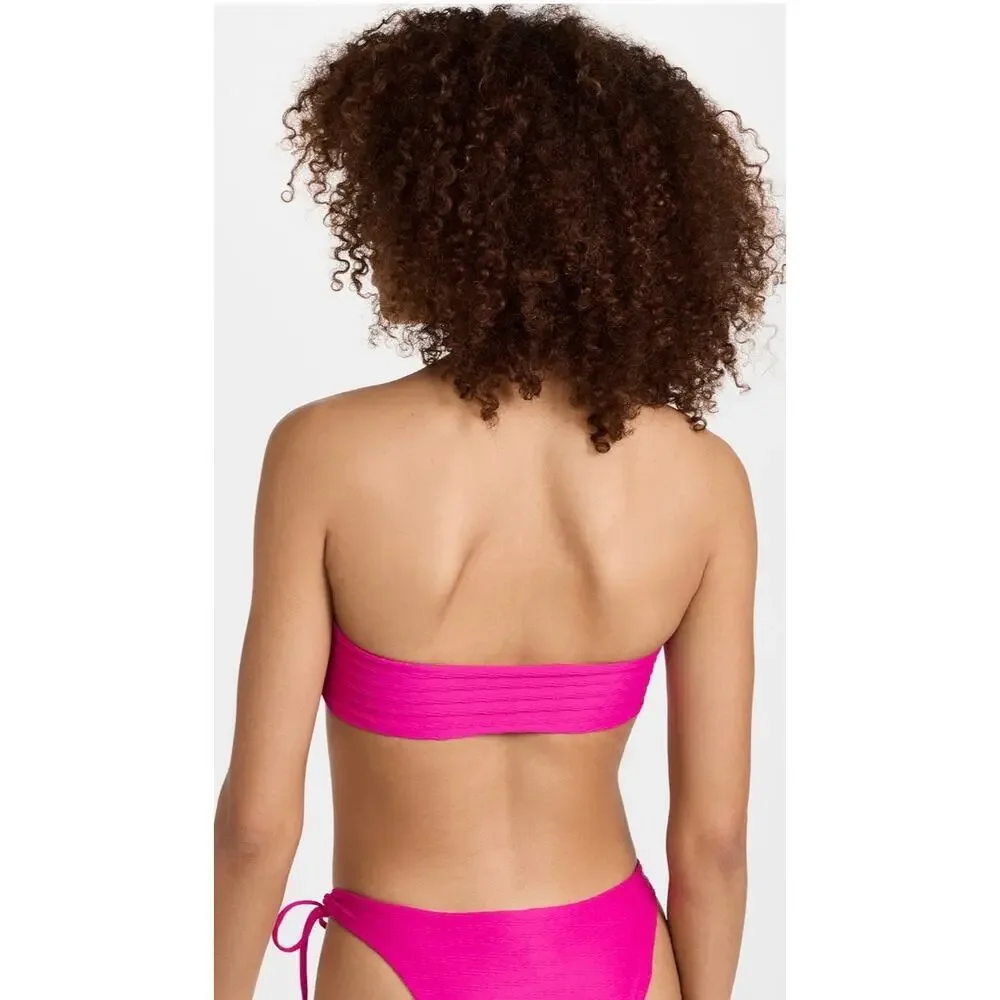 Lspace Dawn Bikini Bandeau Halter Swim Top, Bougainvillea, MSRP $110,size small